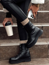 Damen NAVARIIN kurze schwarze Stiefel Dstreet ZY0535