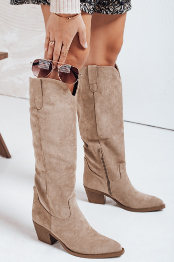 Damen Wildleder beige Stiefel Dstreet ZY1172
