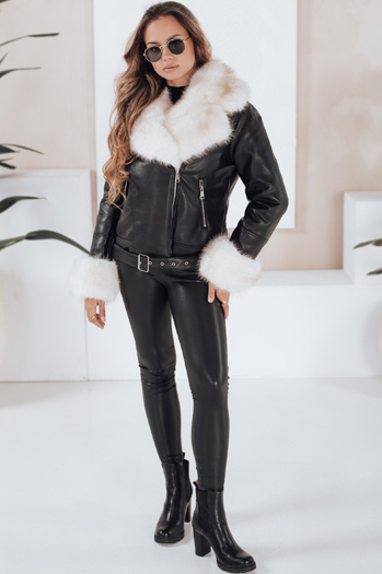 Damen Öko-Leder-Leggings schwarz Dstreet UY2736