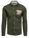 Herren Langarm Hemd Farbe Khaki DSTREET DX2279