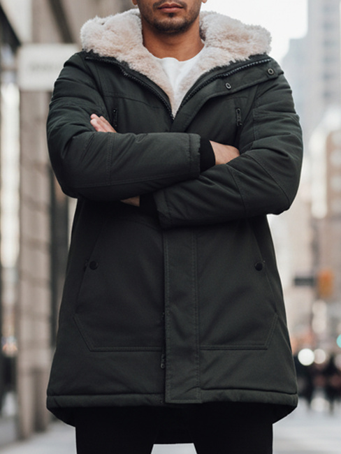 Herren Winter Parka Jacke mit Kapuze grün Dstreet TX4966z