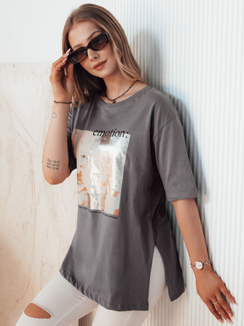 Damen T-shirt mit Aufdruck EMLOT Farbe Graphite DSTREET RY2621