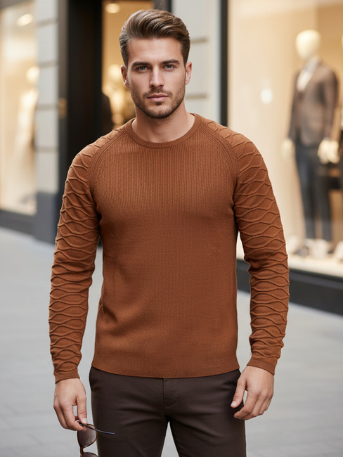 Herren Pullover in Camel WX2289