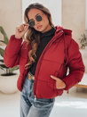 Kurze Damen Winter GLAMVO Daunenjacke mit Kapuze kastanienbraun Dstreet TY4949