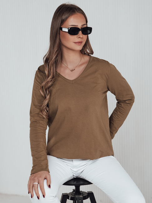 Damenbluse in Übergröße VAVLSTYLES einfarbig camel Dstreet RY2686