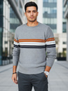 Grauer gestreifter Pullover für Männer Dstreet WX2324