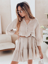 Sommer-Musselin-Kleid LYVONNE hellbeige Dstreet EY2615