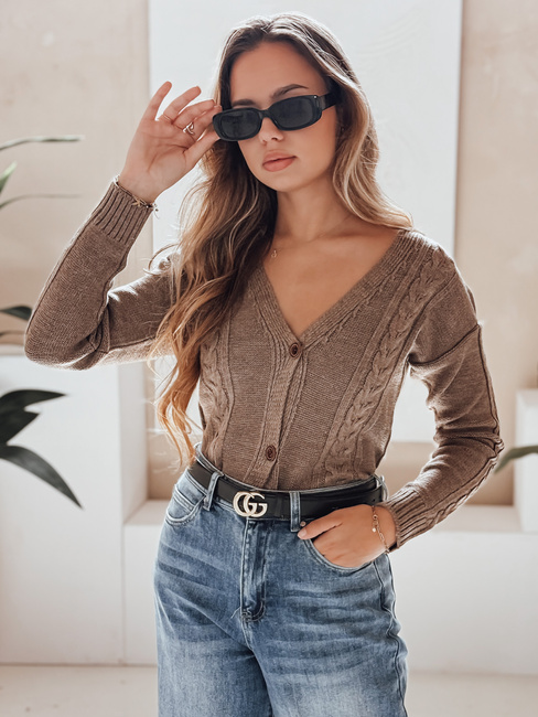 Damen Strickjacke MELANIA Farbe Schokoladenfarbe DSTREET MY1653