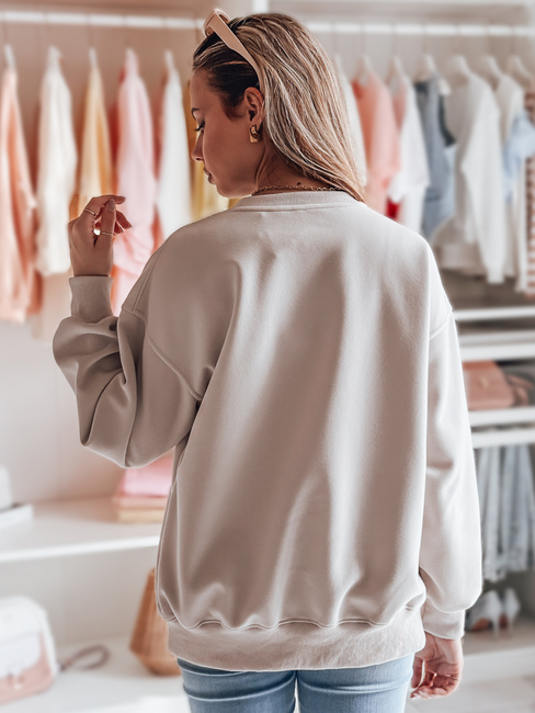 Damen Sweatshirt in Übergröße mit Stickerei DOGSWEETY cappuccino Dstreet BY1481