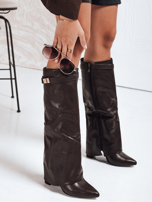 Damenstiefel mit Absatz braun Dstreet ZY1118