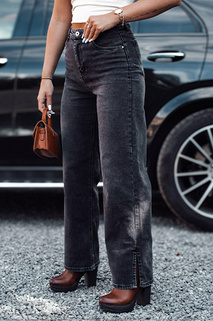 JEANDII Damen Denim Baggy Hose mit Reibung schwarz Dstreet UY2209