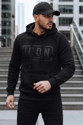 Herren bedrucktes isoliertes Sweatshirt schwarz Dstreet BX5919