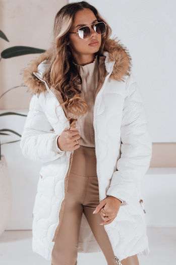 Damen Winterjacke VIRELIA gesteppt mit Kapuze weiß Dstreet TY4938