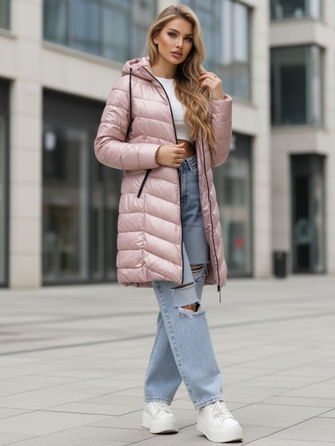 Damen Winterjacke lang gesteppt lila Dstreet TY5505