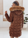 Damen Winterjacke VIRELIA gesteppt mit Kapuze braun Dstreet TY4936