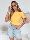 Geripptes Damen-T-Shirt SMILE FOR YOU gelb Dstreet RY2908