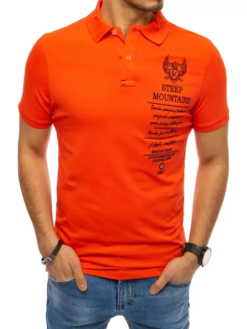 Herren Poloshirt mit Stickerei Koralfarben Dstreet PX0477