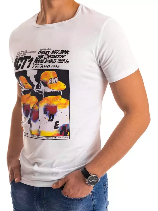 Herren T-shirt mit Aufdruck Weiß Dstreet RX4497