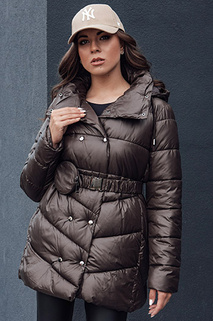 Gesteppter Damen-Wintermantel mit Kapuze BLOOM mocha Dstreet TY4517