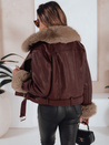 Damen Winter Lederjacke mit Pelz burgundy Dstreet TY5208