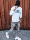 Herren Sweatshirt mit Aufdruck Weiß Dstreet BX5370
