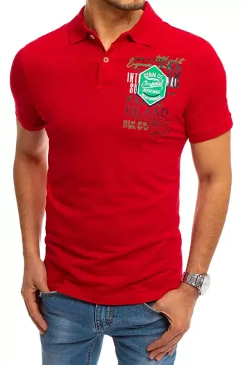 Herren Poloshirt mit Aufdruck Rot Dstreet PX0367