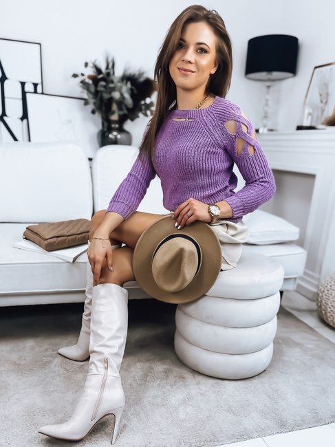 Damen Kurze Pullover LAYSI Farbe Violett DSTREET MY1747