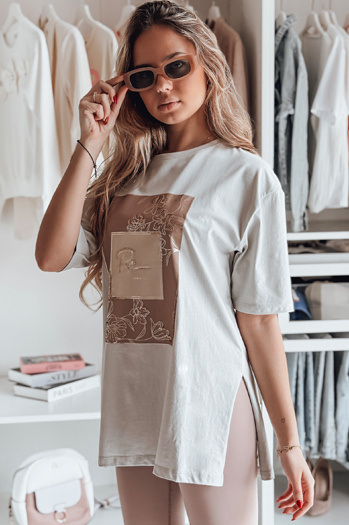 Damen T-shirt mit Aufdruck FAGOS  Farbe Grau DSTREET RY2593