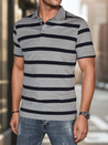 Gestreiftes Herren-Poloshirt hellgrau Dstreet PX0646