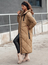Lange Damen Winter Steppjacke mit Kapuze STREETFIT beige Dstreet TY4600