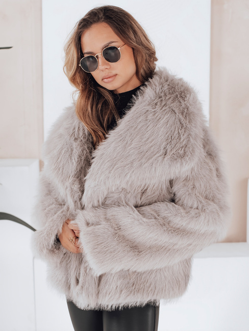 Kurzer grauer Damen-Pelzmantel ZARAFIA Dstreet TY5116