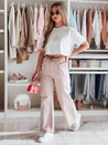 Damenhose mit weitem Bein MOBISKA rosa Dstreet UY2620