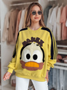 Damen Sweatshirt in Übergröße mit Aufnähern CUTE MAKEX gelb Dstreet BY1489