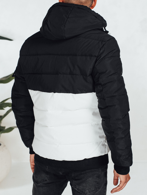 Herren Winterjacke mit Kapuze schwarz und weiß Dstreet TX5050