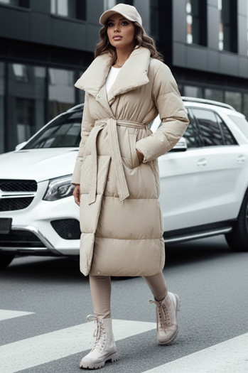 Langer Damen-Winter-Steppmantel FAVI beige Dstreet TY4572