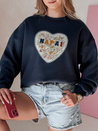Damen Sweatshirt in Übergröße mit Herz SERDUCHOVA navy blau Dstreet BY1439