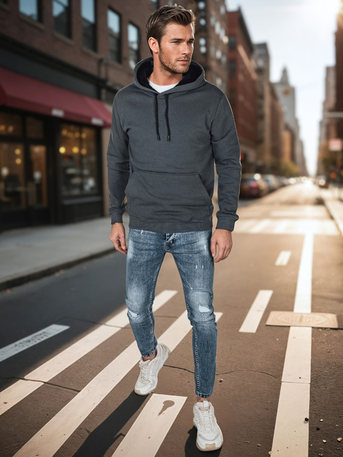 Herren Basic Hoodie dunkelgrau Dstreet BX5863