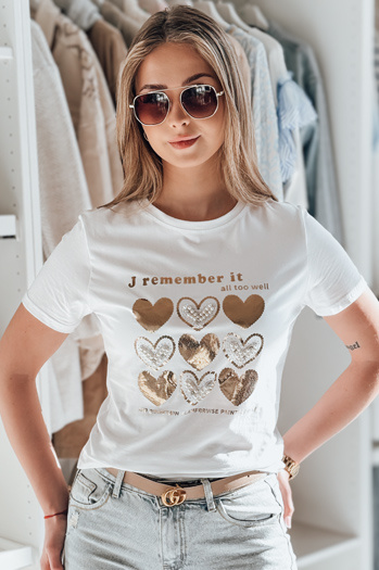 Damen Herz-T-Shirt LOVETIK weiß Dstreet RY2735