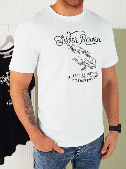 Herren T-shirt mit Aufdruck Farbe Weiß DSTREET RX5362