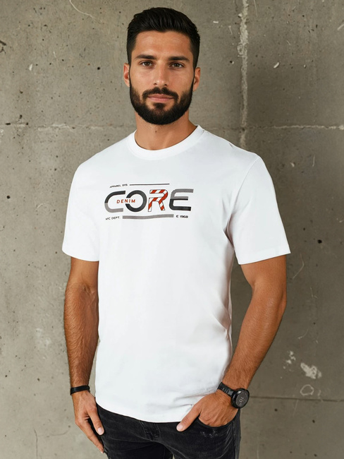 Herren T-shirt mit Aufdruck Farbe Weiß DSTREET RX5418