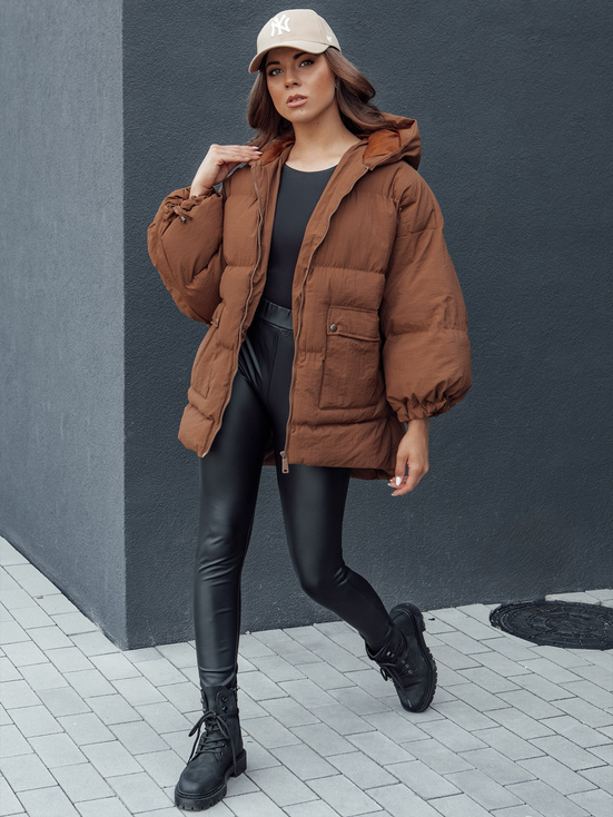 Damen Steppjacke mit Kapuze PARIMA camel Dstreet TY4510