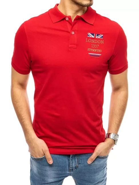 Herren Poloshirt mit Stickerei Rot Dstreet PX0432