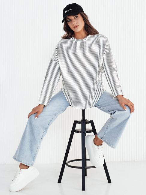 Damen Sweatshirt in Übergröße PEILLE weiß Dstreet RY2364