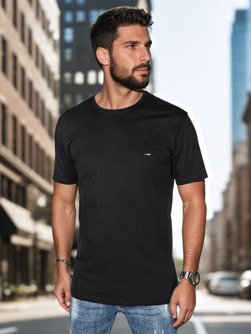 Besticktes Herren-T-Shirt schwarz Dstreet RX5635