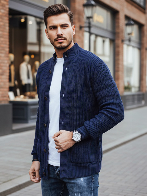 Marineblauer Herren Strickpullover Dstreet WX2346