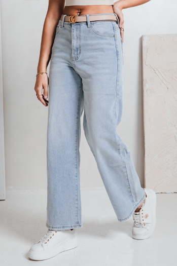 Damen Jeanshose mit weitem Bein FLOWLESS blau Dstreet UY2682