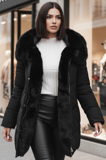 Damen Winterjacke MORISIO lang gesteppt mit Kapuze schwarz Dstreet TY4702z