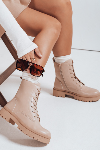 Damen STYLOBOSS Creme Baggerstiefel Dstreet ZY0522